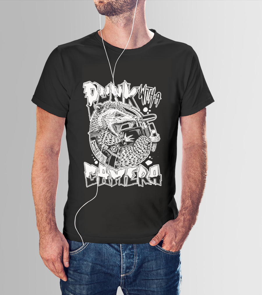Punk With A Camera Punk Rock Possum T-Shirt