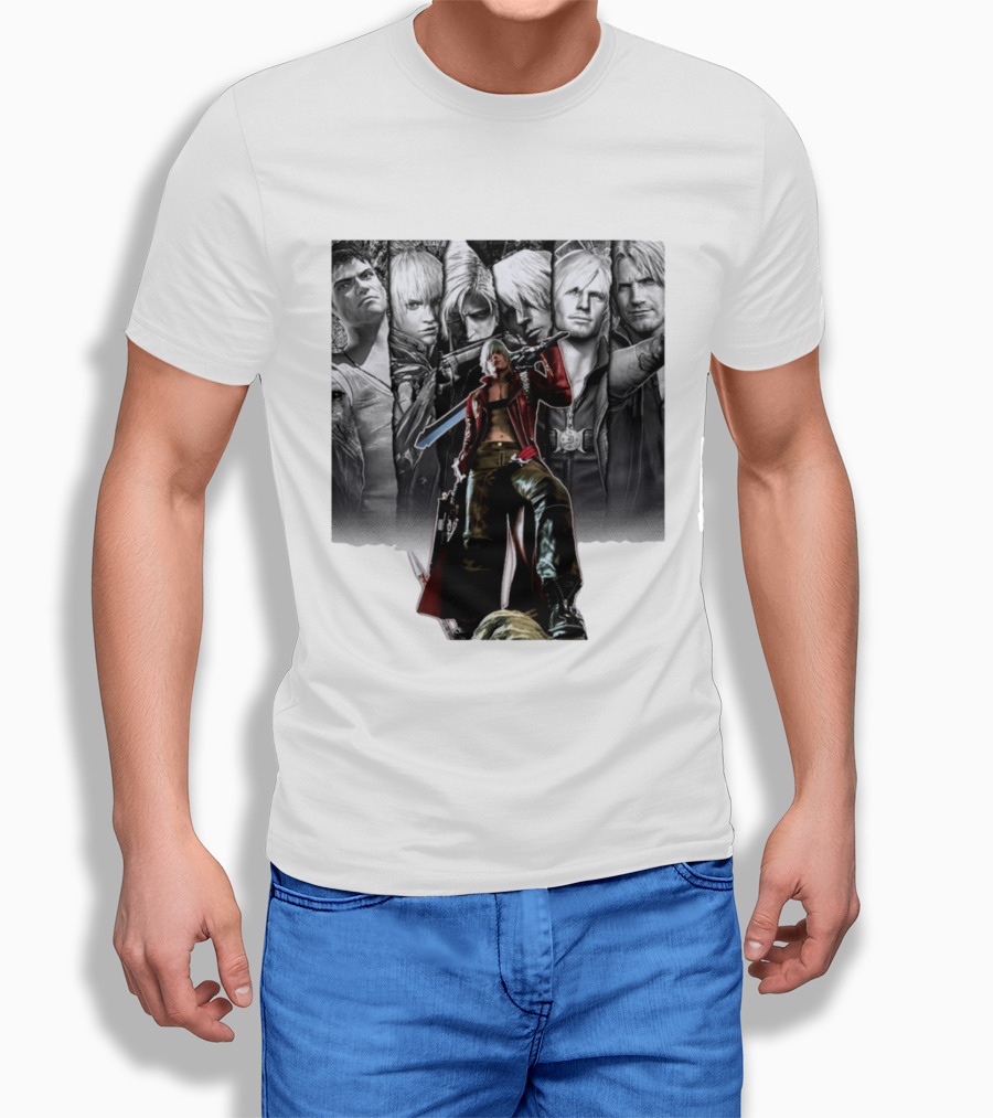 Dante Gen Devil May Cry Anime Collage Character Montage T-Shirt
