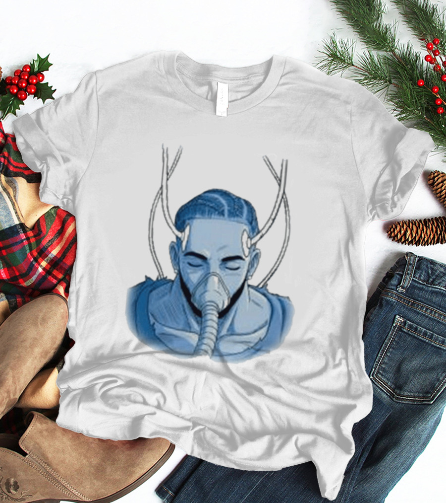 Reaven Leggenda Futuristic Masked Figure With Antlers T-Shirt