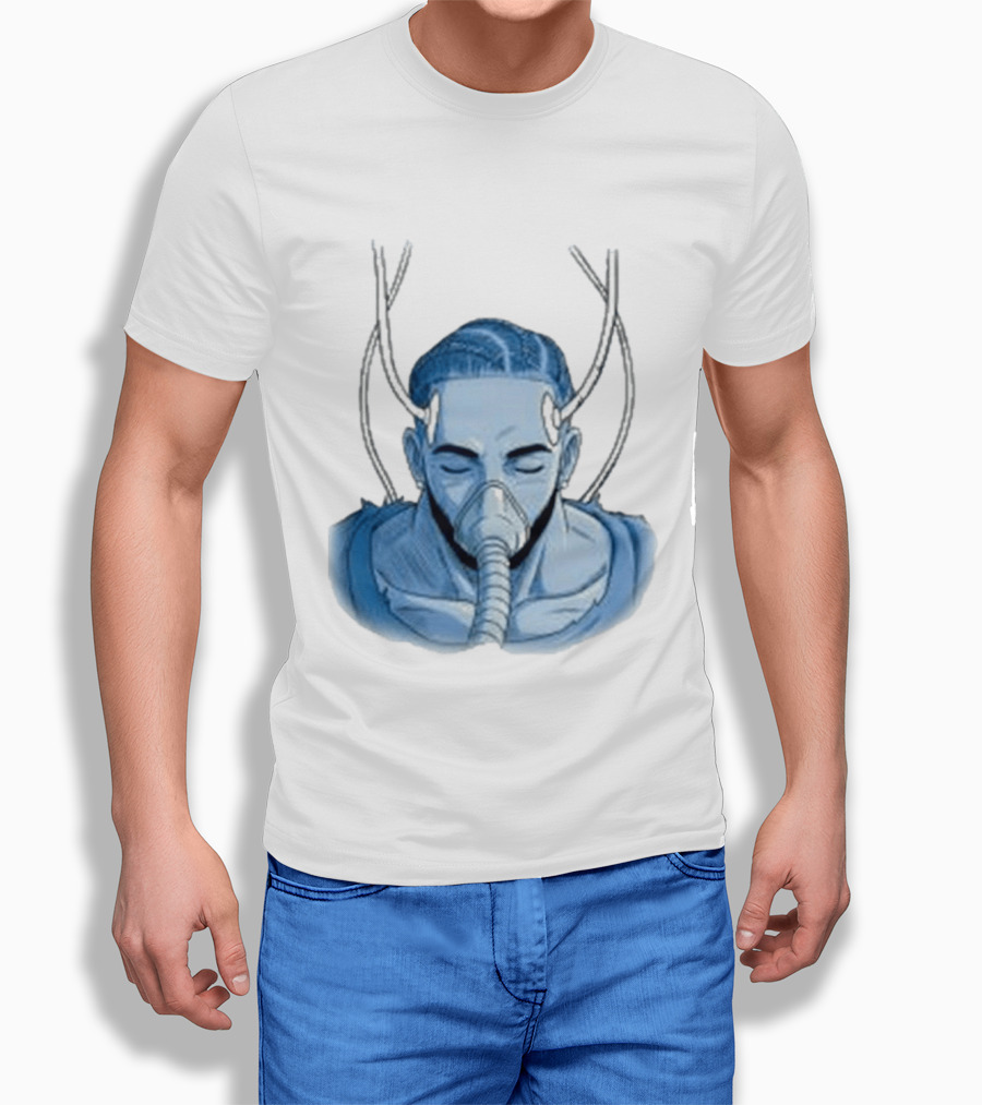 Reaven Leggenda Futuristic Masked Figure With Antlers T-Shirt
