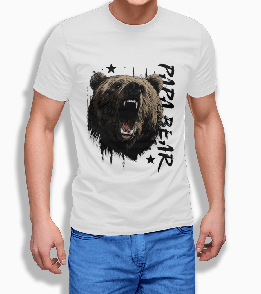 Roaring Grizzly Bear Papa Bear Fierce Wildlife Expression T-Shirt