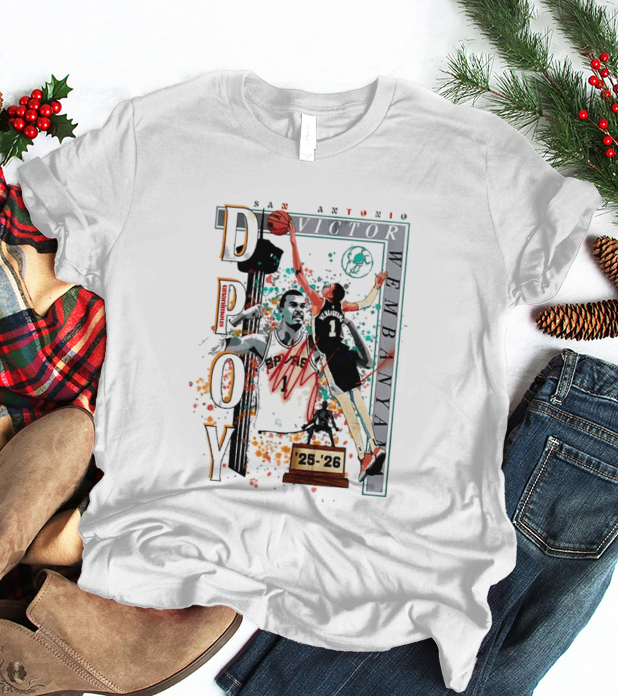 San Antonio Spurs DPOY Victor Wembanyama 25 26 T-Shirt