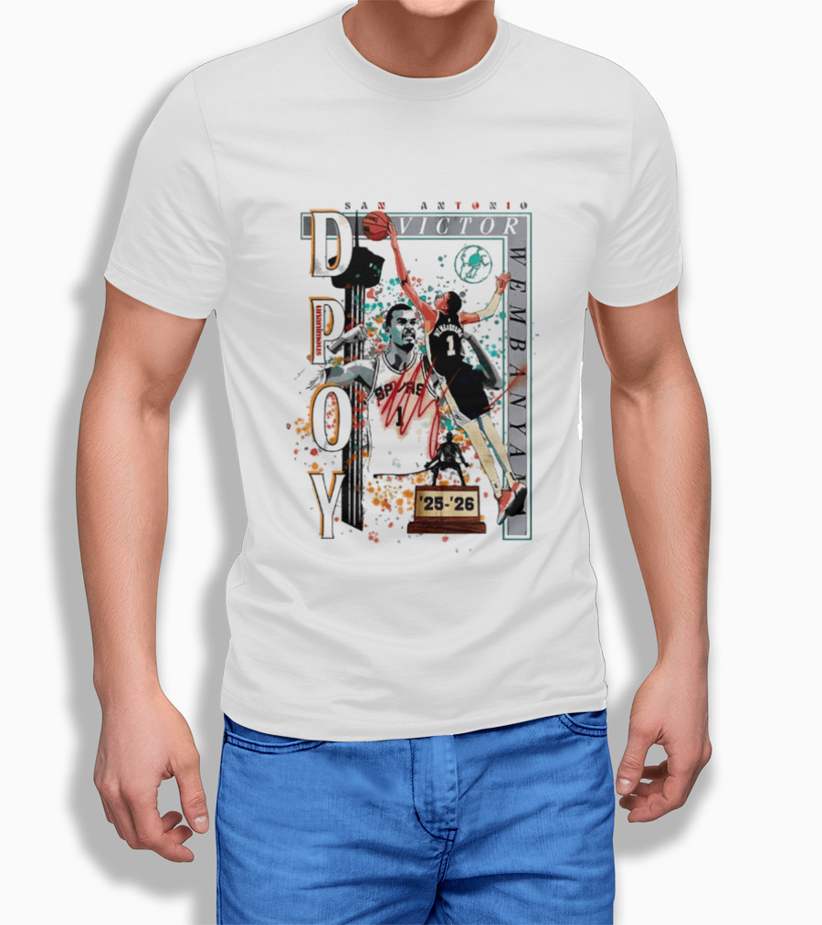 San Antonio Spurs DPOY Victor Wembanyama 25 26 T-Shirt