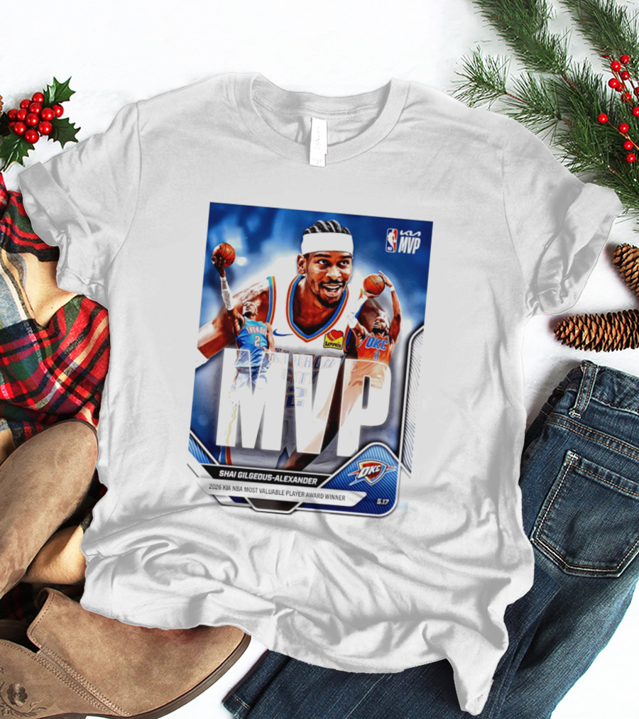 Shai Gilgeous Alexander Oklahoma City Thunder 2026 Kia NBA MVP Most Valuable Player Award Winner T-Shirt
