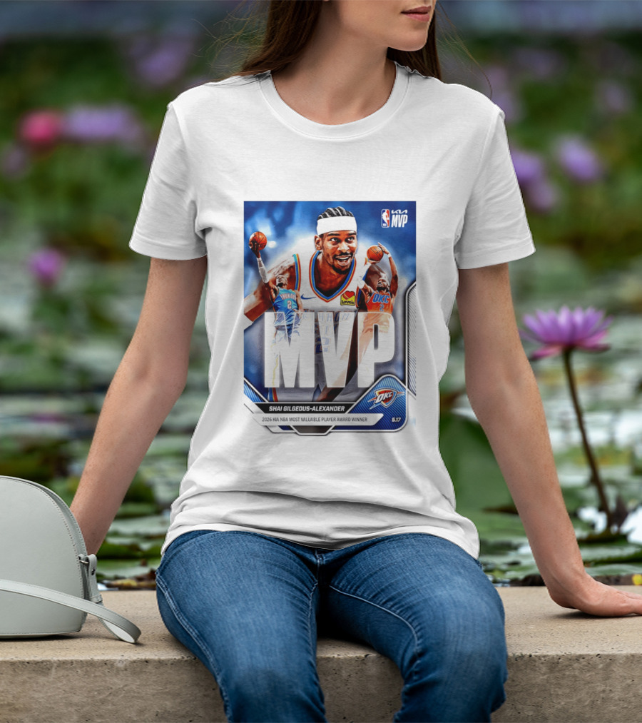 Shai Gilgeous Alexander Oklahoma City Thunder 2026 Kia NBA MVP Most Valuable Player Award Winner T-Shirt