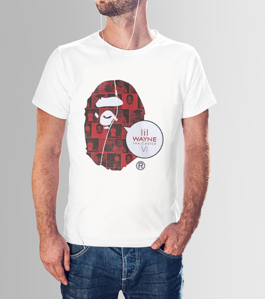 Lil Wayne Tha Carter VI BAPE Collaboration Red Photo Collage T-Shirt