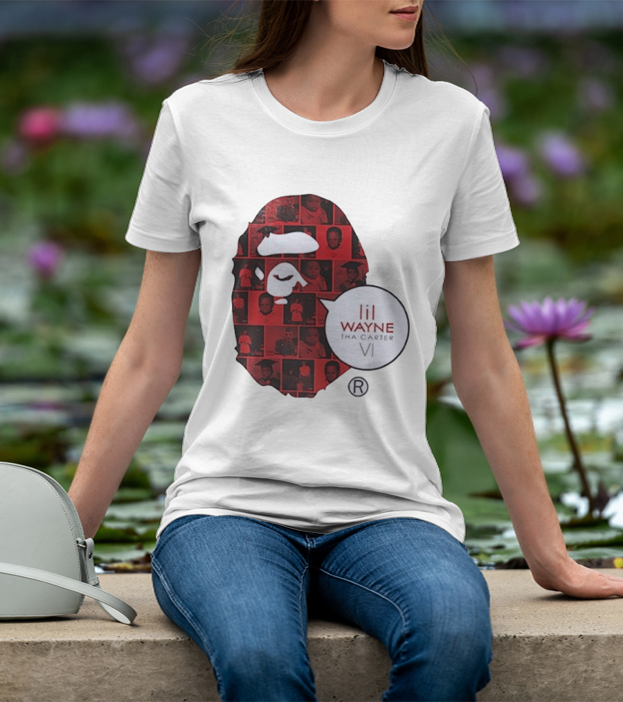 Lil Wayne Tha Carter VI BAPE Collaboration Red Photo Collage T-Shirt