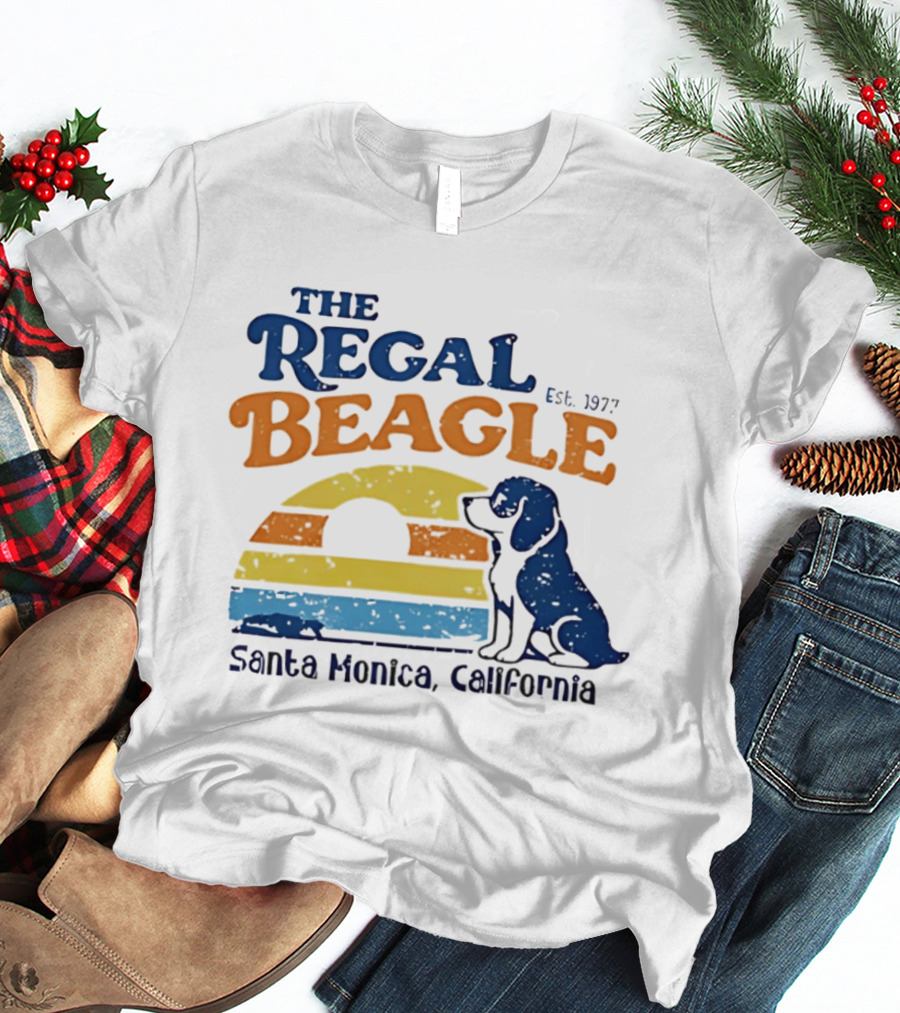 The Regal Beagle Santa Monica California Est 1977 Sunset Dog T-Shirt