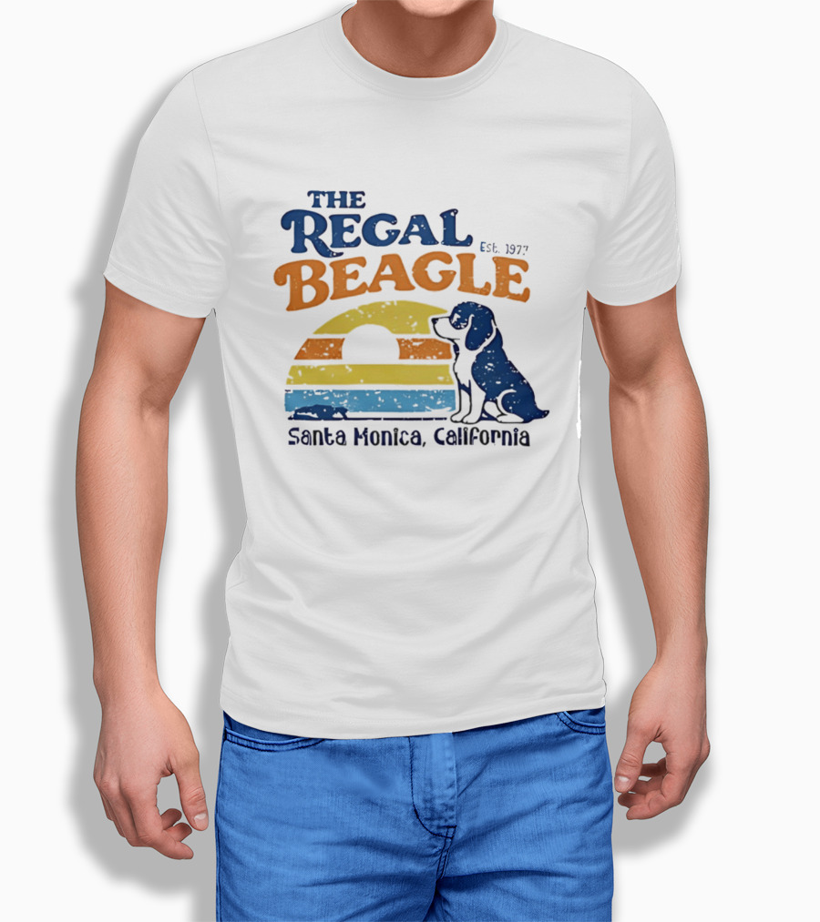 The Regal Beagle Santa Monica California Est 1977 Sunset Dog T-Shirt