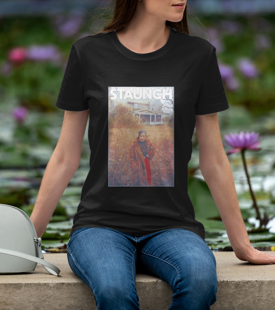 STAUNCH Vintage Fur Coat Homestead Scene T-Shirt