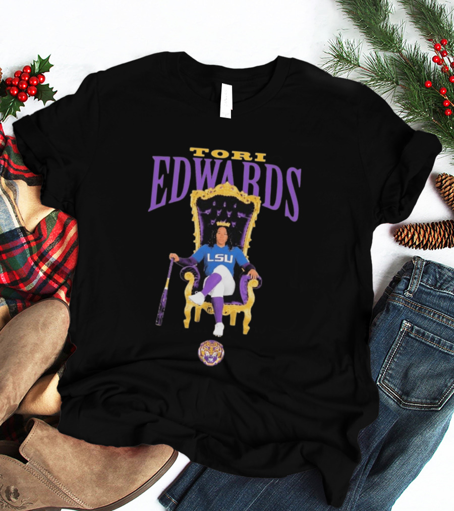 Tori Edwards LSU Tigers Softball Throne 2026 T-Shirt