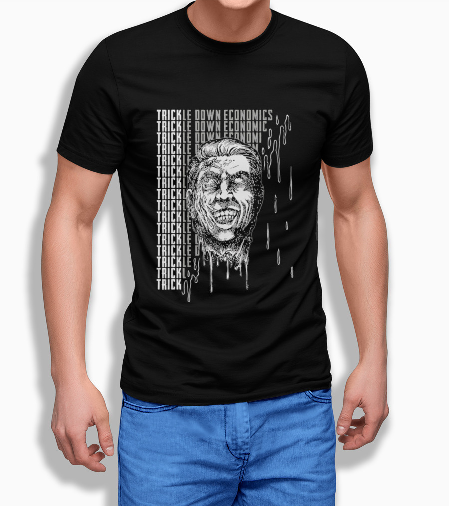 Trickle Down Economics Melting Face Concept T-Shirt