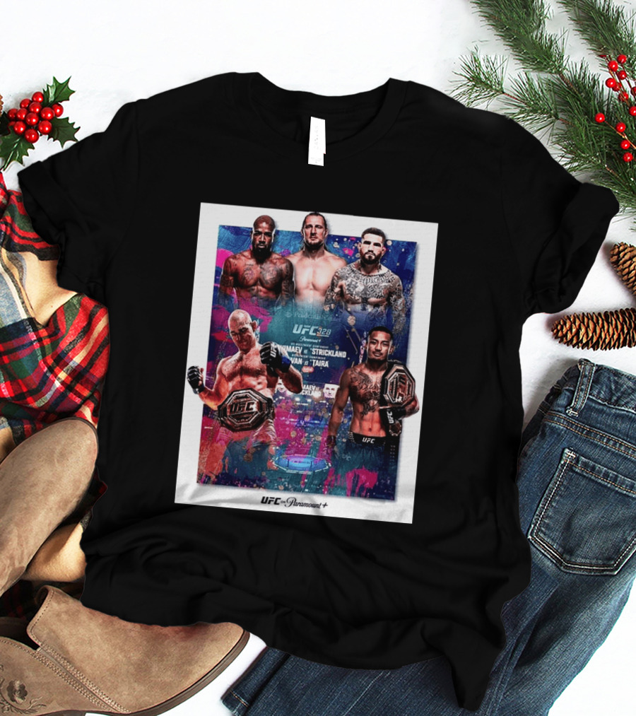 UFC 328 Khamzat Chimaev Vs Sean Strickland Joshua Van Vs Tatsuro Taira May 9 2026 Event UFC X Paramount Plus T-Shirt
