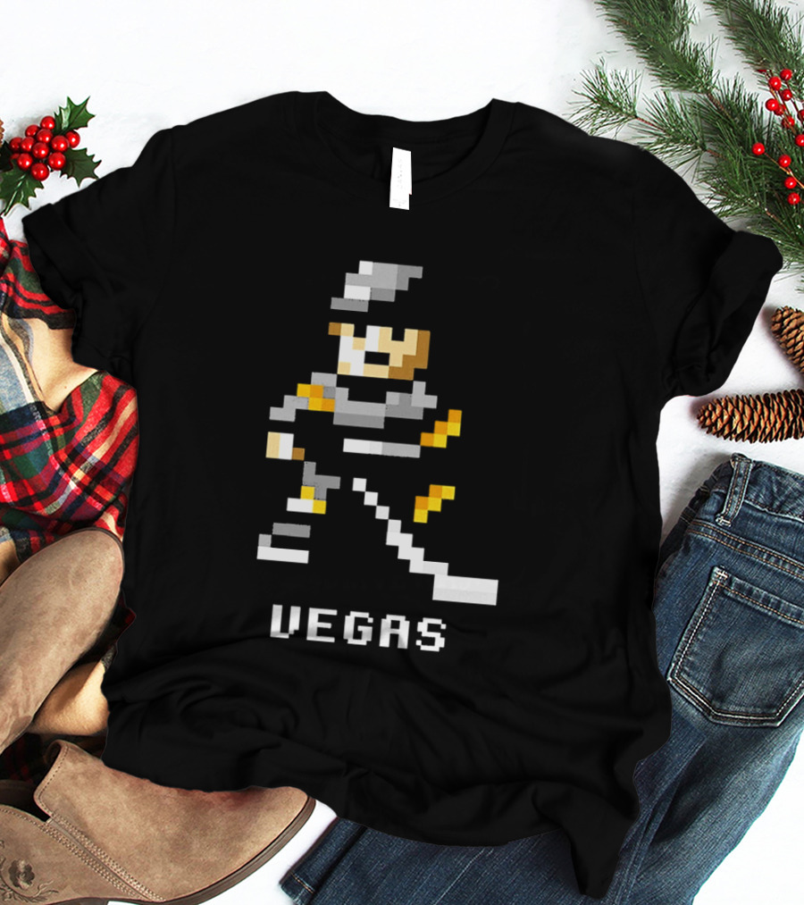Vegas Golden Knights 8 Bit Hockey Pixel T-Shirt