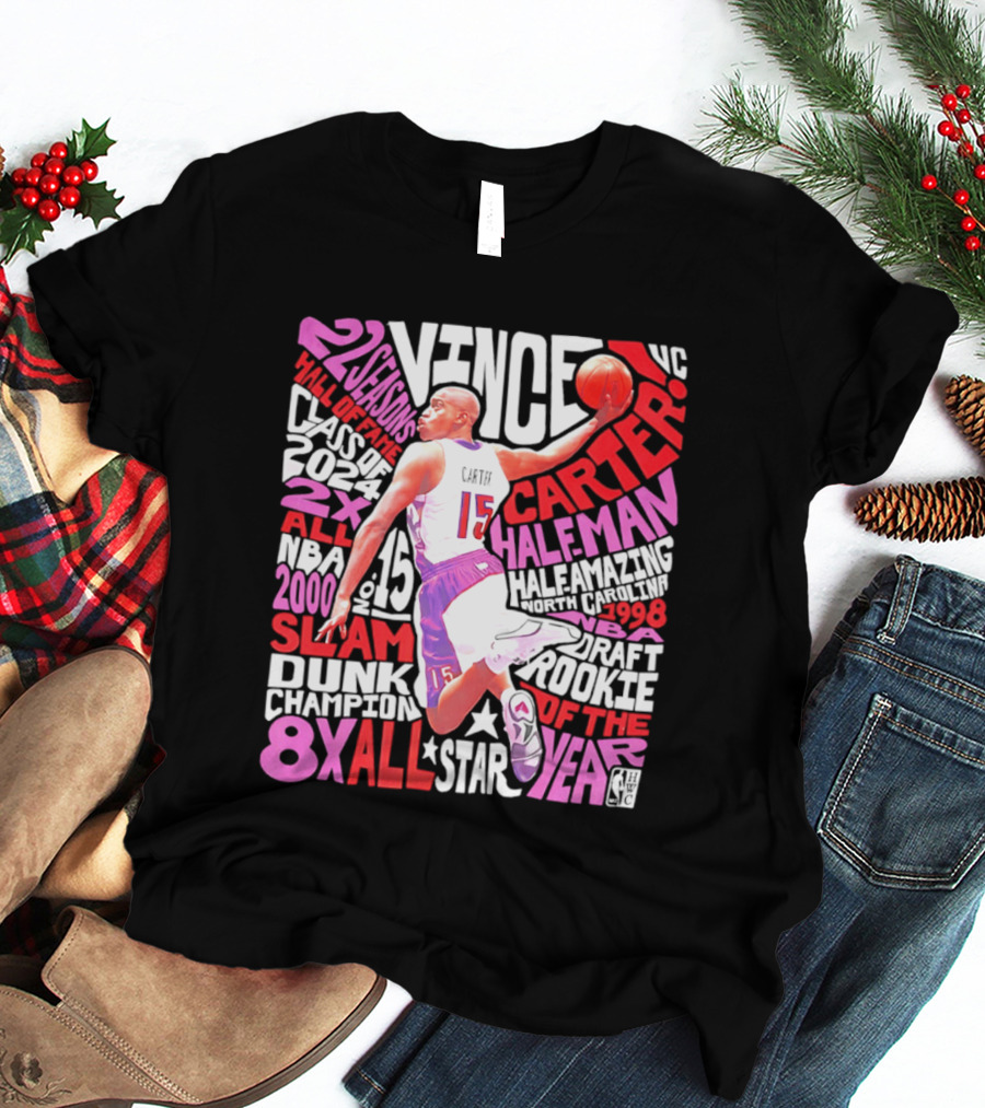 Vince Carter Toronto Raptors Slam Dunk Champion Half Man Half Amazing T-Shirt