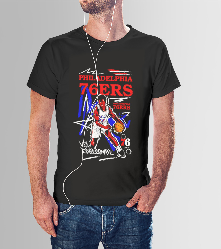 Philadelphia 76ers VJ Edgecombe Chalked Up Player Name Number 6 T-Shirt