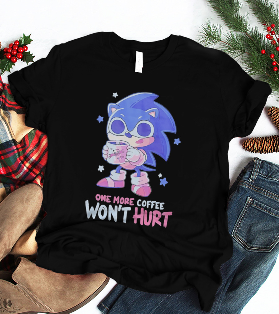 Sonic Hedgehog One More Coffee Won't Hurt Cartoon T-Shirt