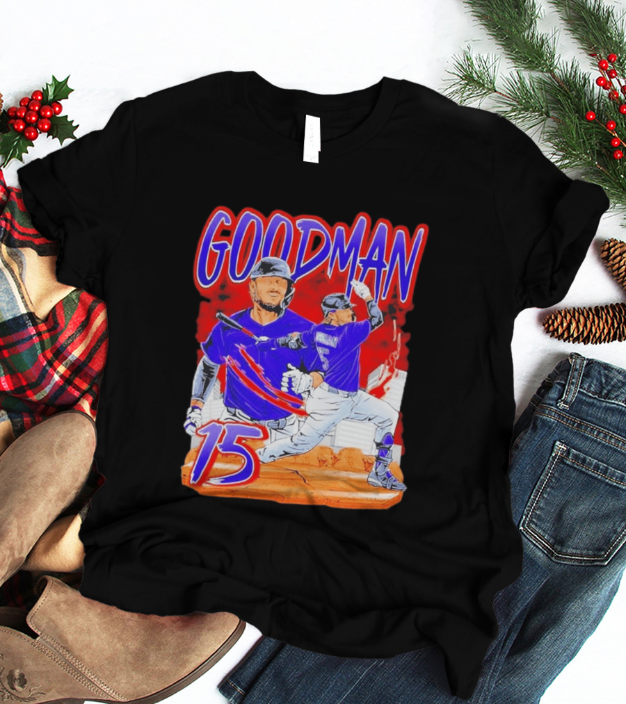 Goodman Baseball Action And Number 15 Illustration Euphoria Rise T-Shirt