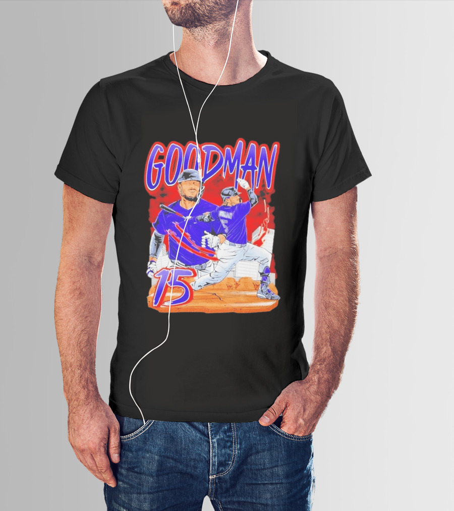 Goodman Baseball Action And Number 15 Illustration Euphoria Rise T-Shirt