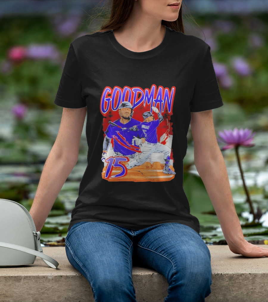 Goodman Baseball Action And Number 15 Illustration Euphoria Rise T-Shirt