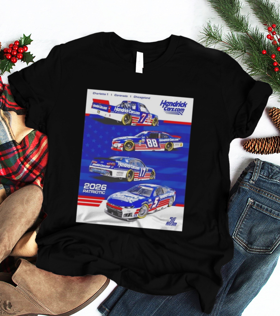 Hendrick Motorsports 2026 Patriotic NASCAR Cars Coronado Chicagoland T-Shirt