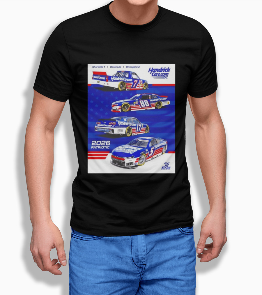 Hendrick Motorsports 2026 Patriotic NASCAR Cars Coronado Chicagoland T-Shirt