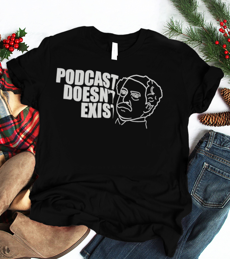 Podcast Doesn't Exist Vintage Minimalist Line Art Face T-Shirt