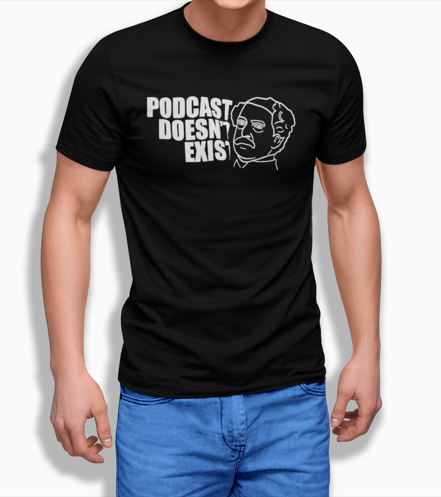 Podcast Doesn't Exist Vintage Minimalist Line Art Face T-Shirt