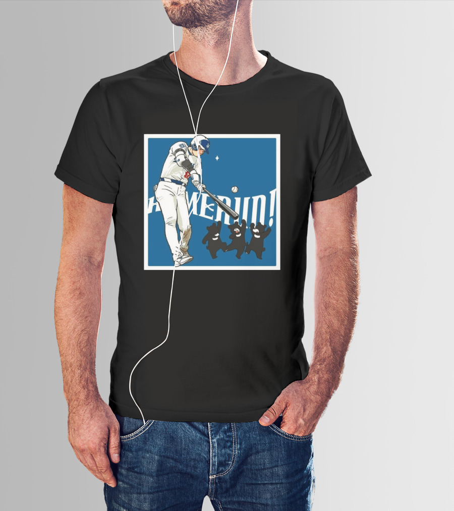 Shohei Ohtani Los Angeles Dodgers Home Run Anime Bears T-Shirt