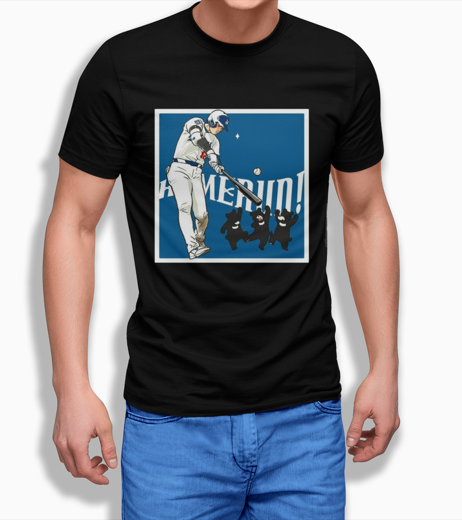 Shohei Ohtani Los Angeles Dodgers Home Run Anime Bears T-Shirt