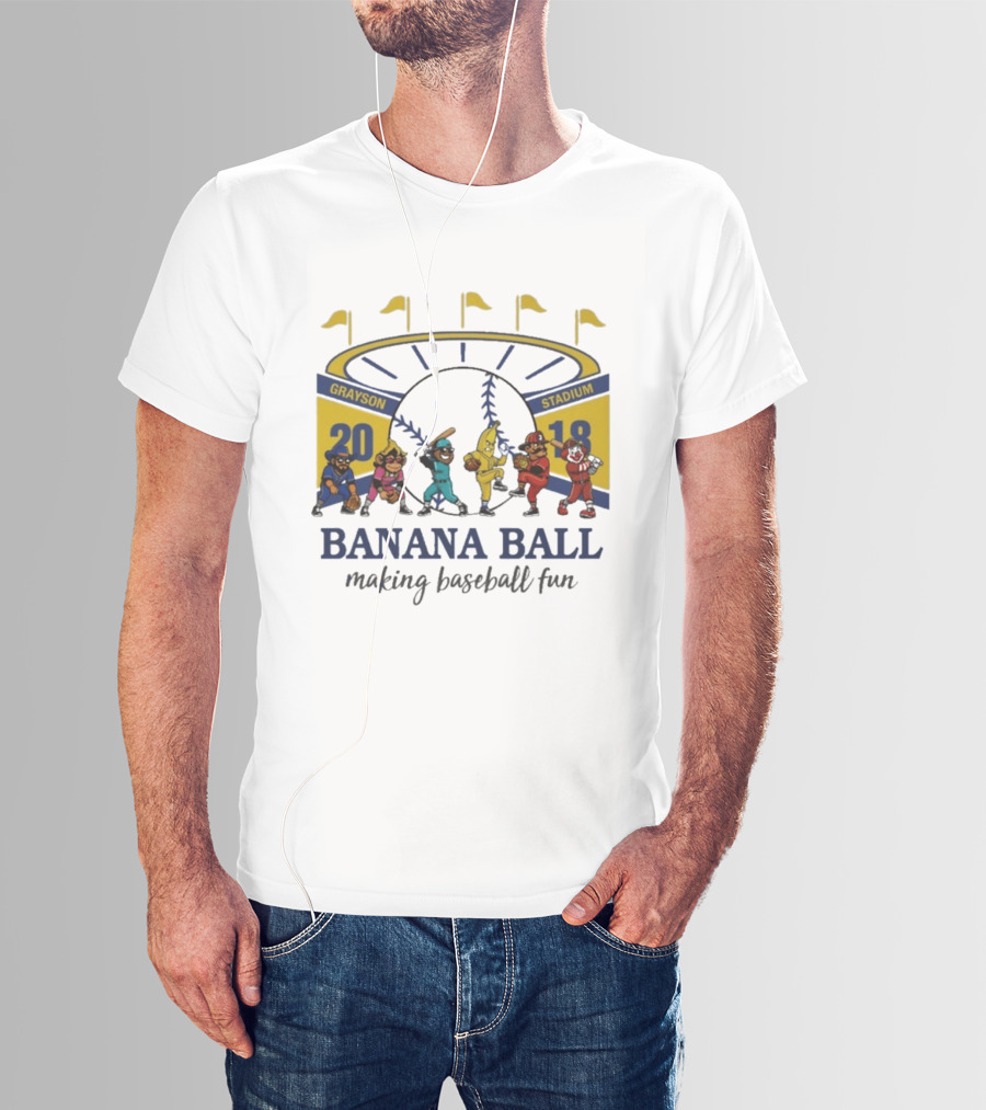 Grayson Stadium Banana Ball 2018 Making Baseball Fun T-Shirt