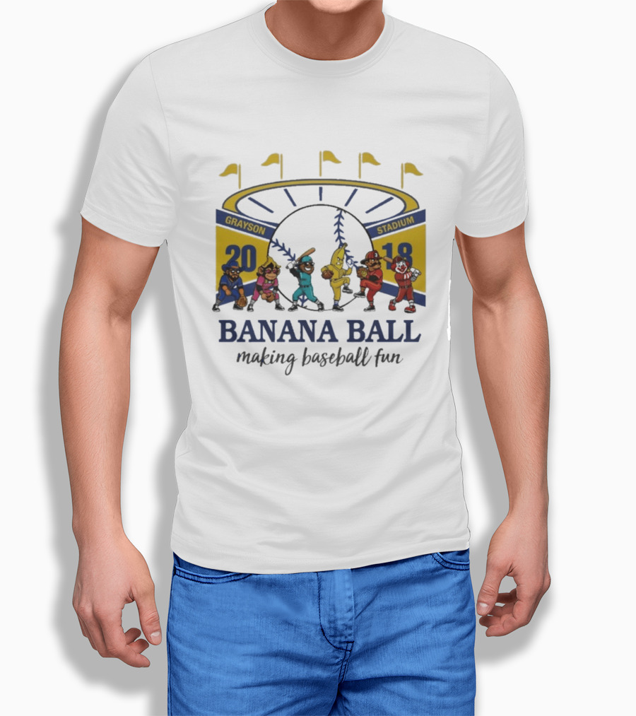 Grayson Stadium Banana Ball 2018 Making Baseball Fun T-Shirt