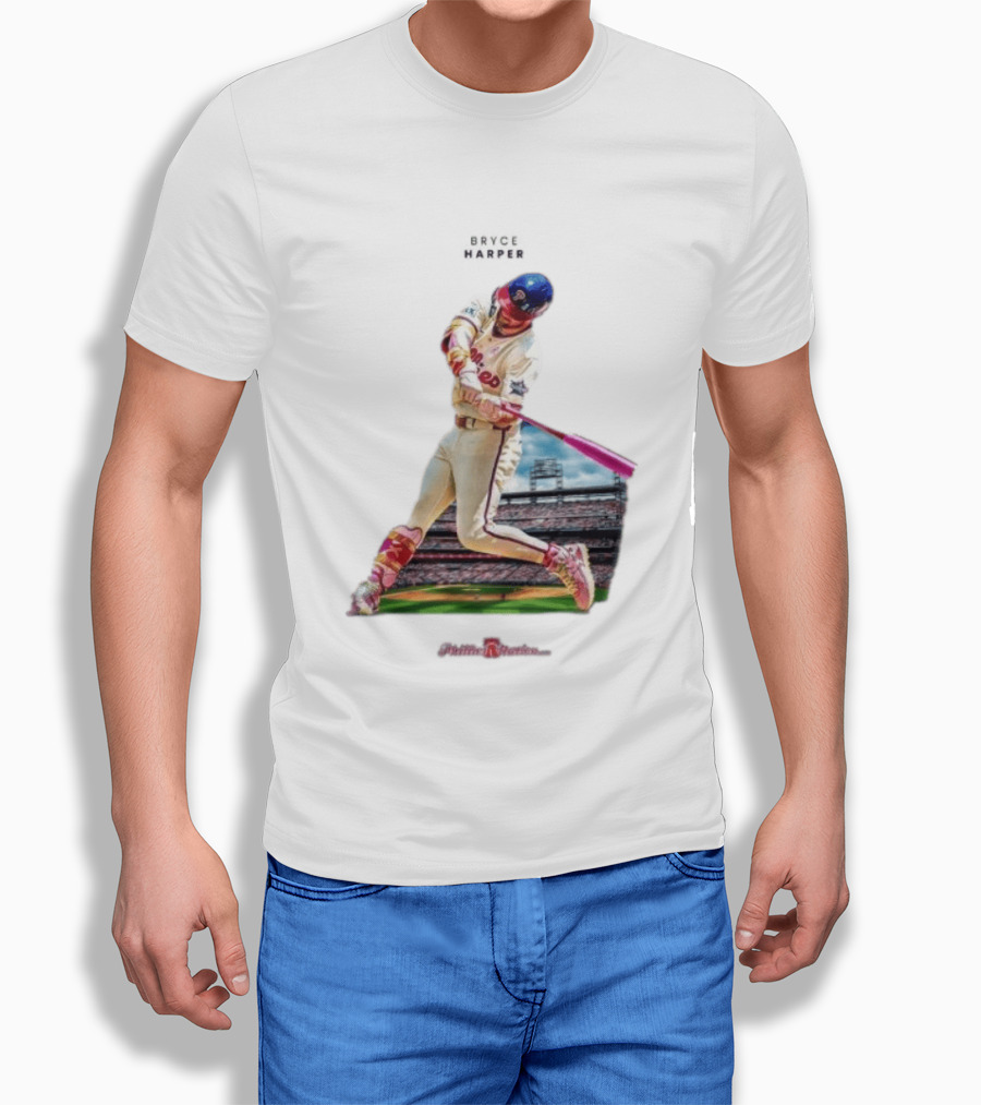Bryce Harper Philadelphia Phillies Baseball Action Stadium Scene T-Shirt