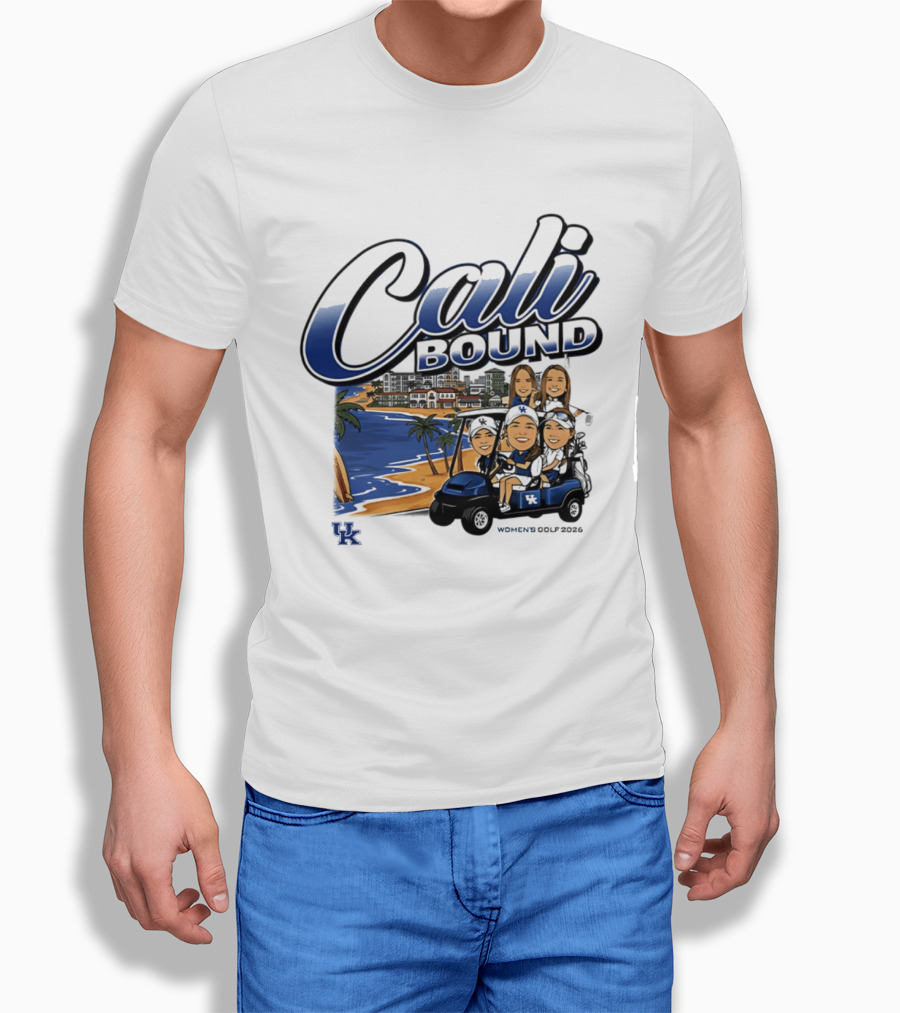 Kentucky Wildcats Women's Golf Cali Bound Team Caricature NCAA T-Shirt