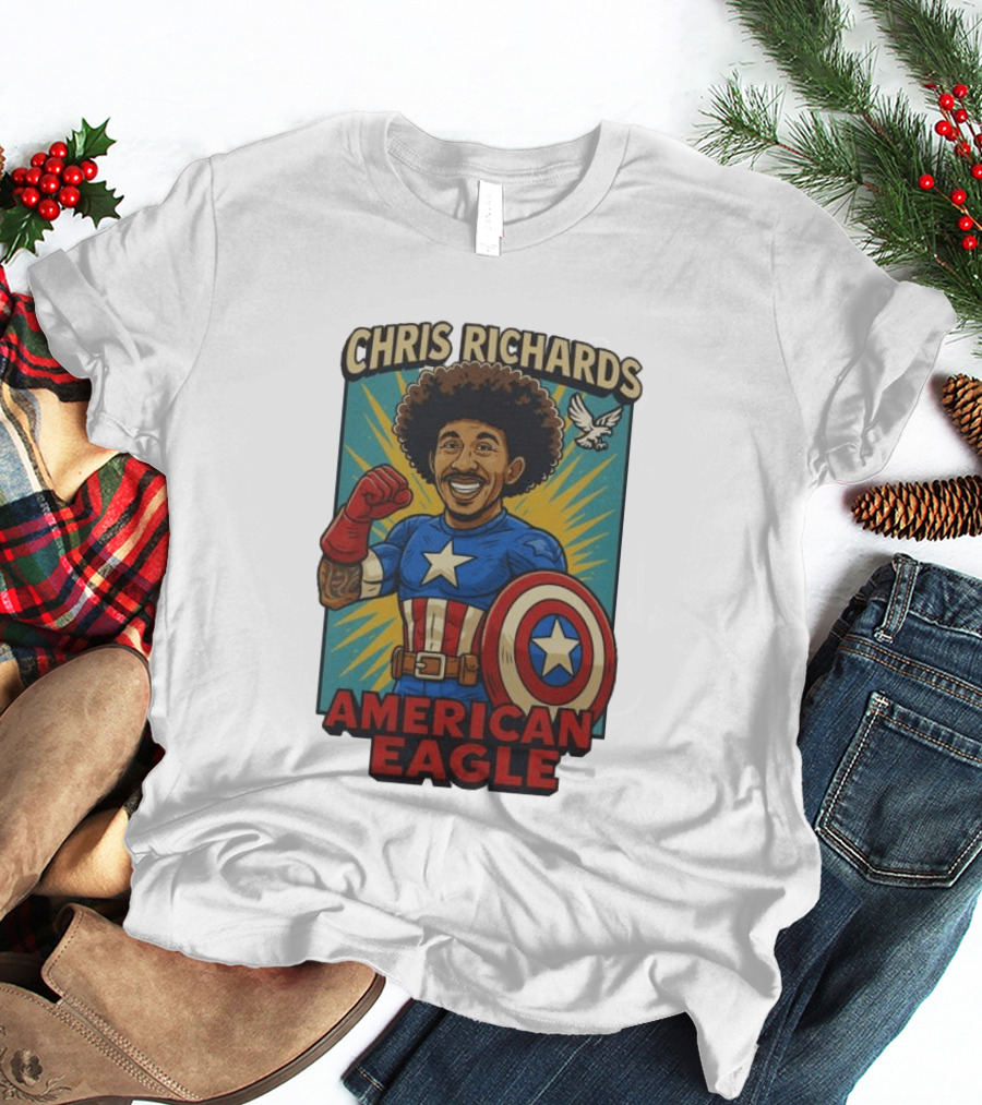 Chris Richards American Eagle Captain Star Shield Superhero T-Shirt
