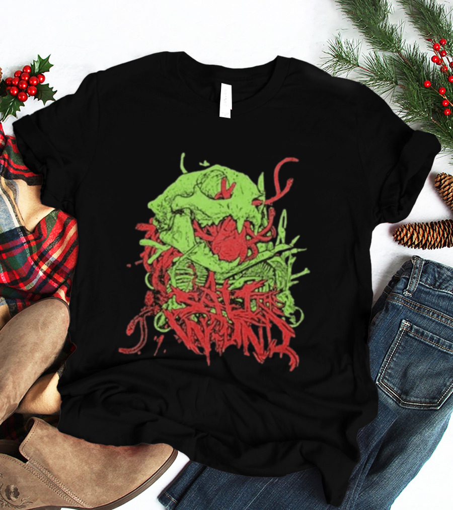 Boot And Annoy Skull Acid Green Red T-Shirt
