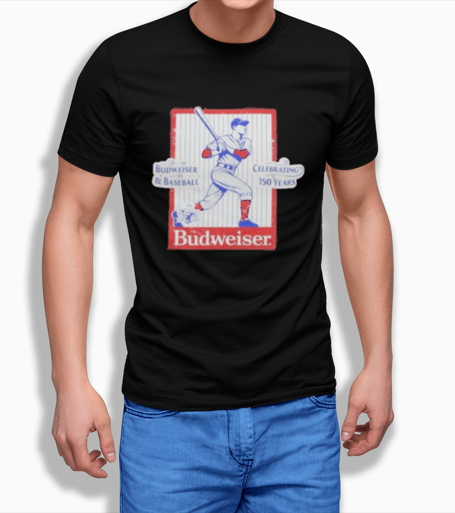 Budweiser Baseball Celebrating 150 Years Vintage Iconic Batter T-Shirt