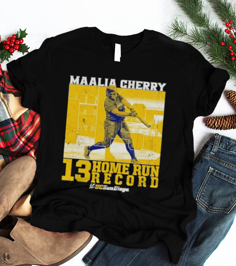 Maalia Cherry UC San Diego 13 Home Run Record T-Shirt
