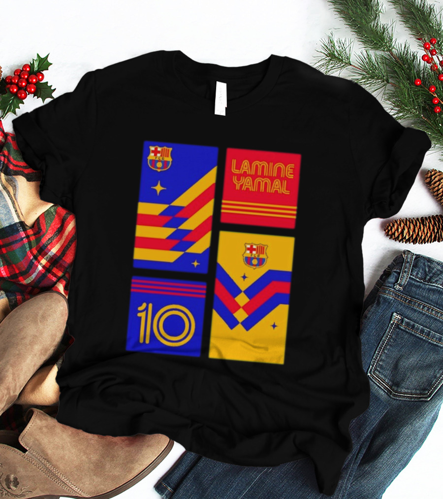 FC Barcelona Lamine Yamal 10 Vibes With Team Colors And Crest T-Shirt
