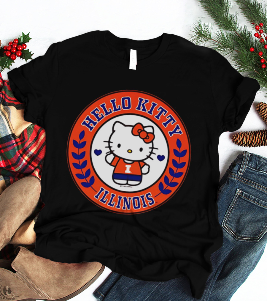 Hello Kitty Illinois I Fighting Illini T-Shirt