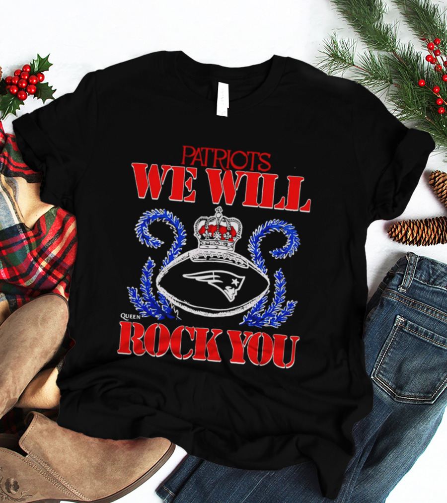 New England Patriots We Will Rock You Football Crown 2026 T-Shirt