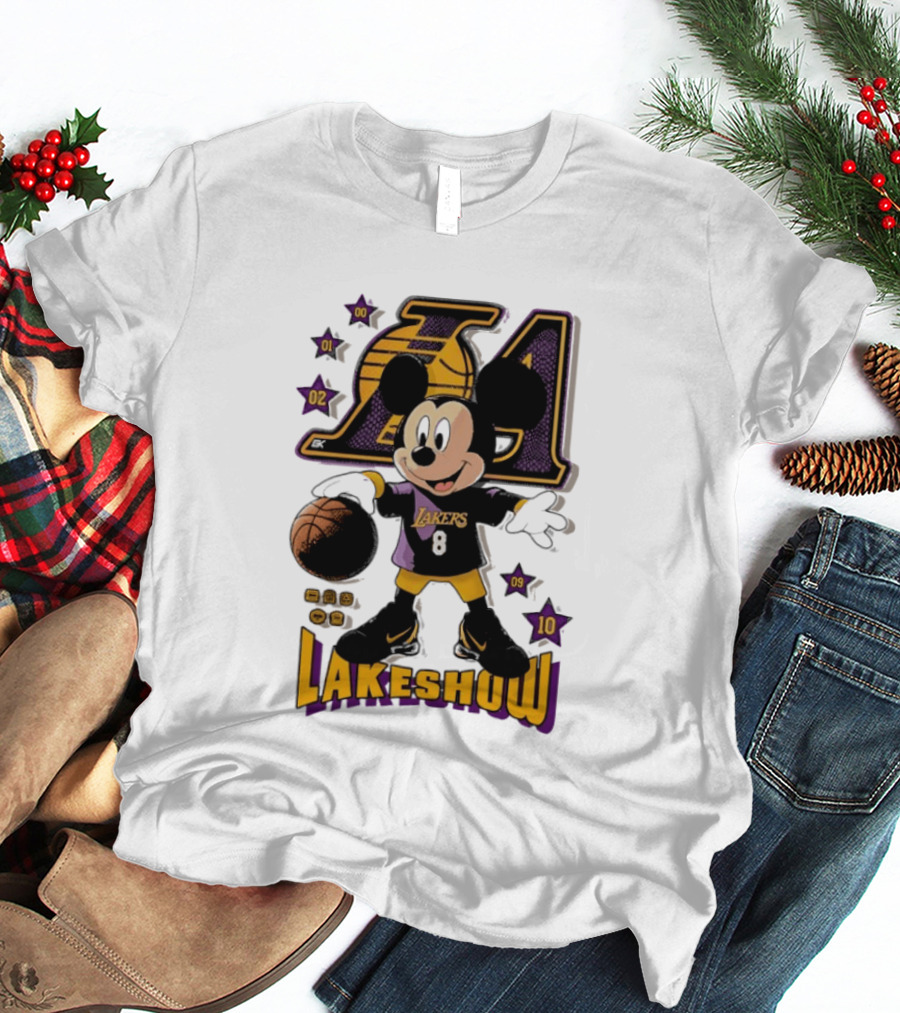 Mickey Mouse Lakers LA Basketball Lakeshow T-Shirt