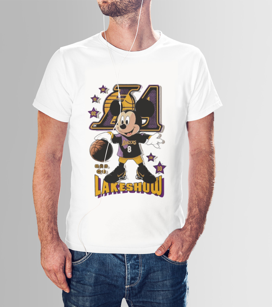 Mickey Mouse Lakers LA Basketball Lakeshow T-Shirt