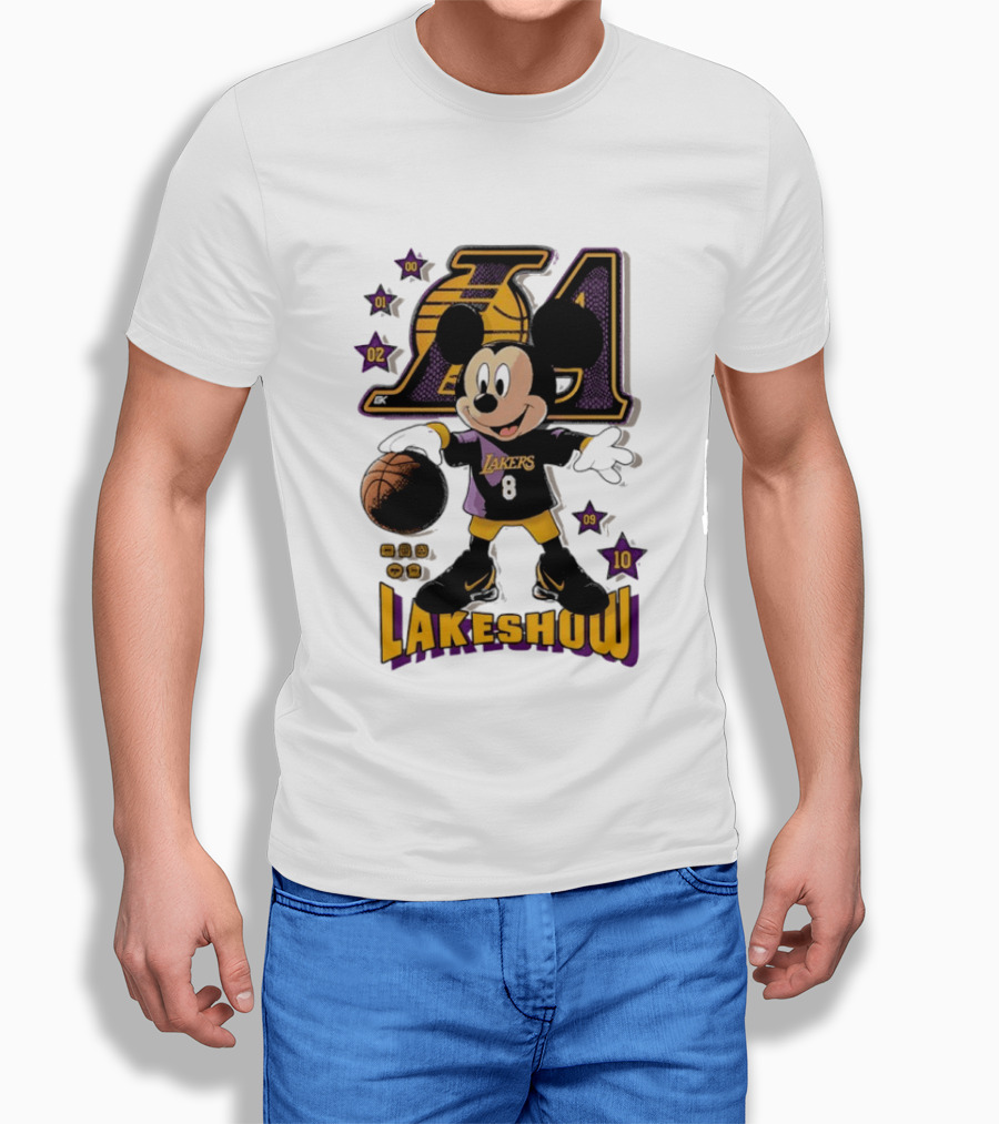 Mickey Mouse Lakers LA Basketball Lakeshow T-Shirt