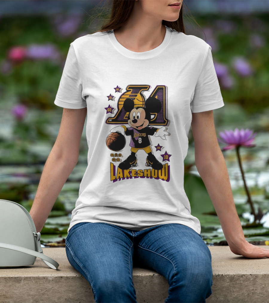 Mickey Mouse Lakers LA Basketball Lakeshow T-Shirt