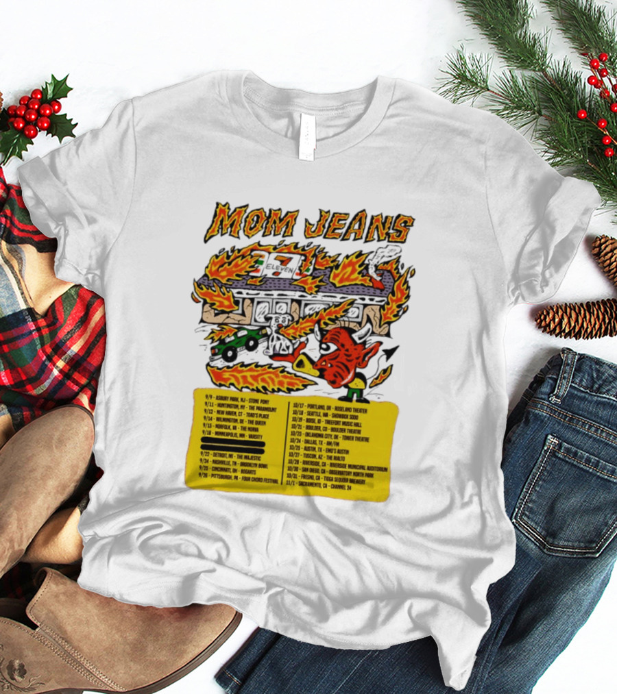 Mom Jeans Fire House Tour Dates With Dog And Devil T-Shirt