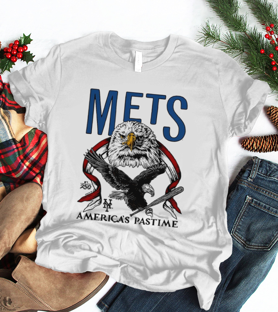 New York Mets Eagles 250th America's Pastime 2026 T-Shirt