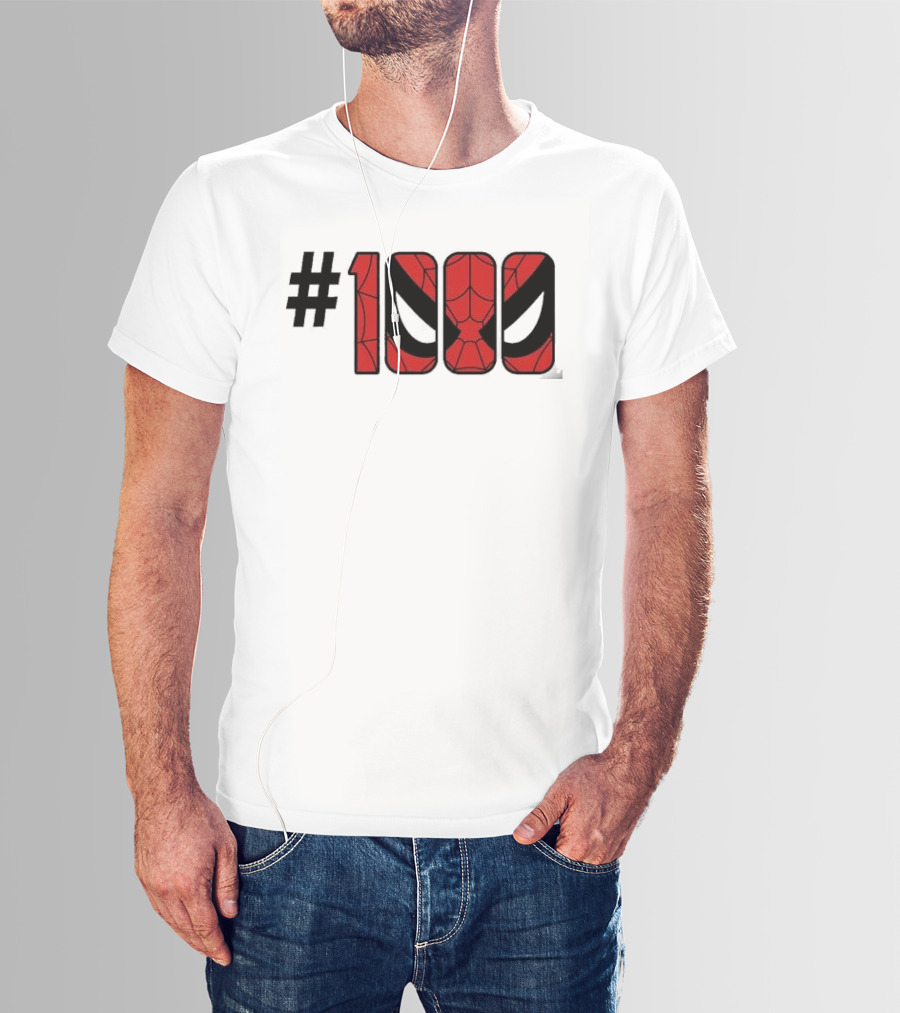 #1000 Spider Man Mask Red Web T-Shirt
