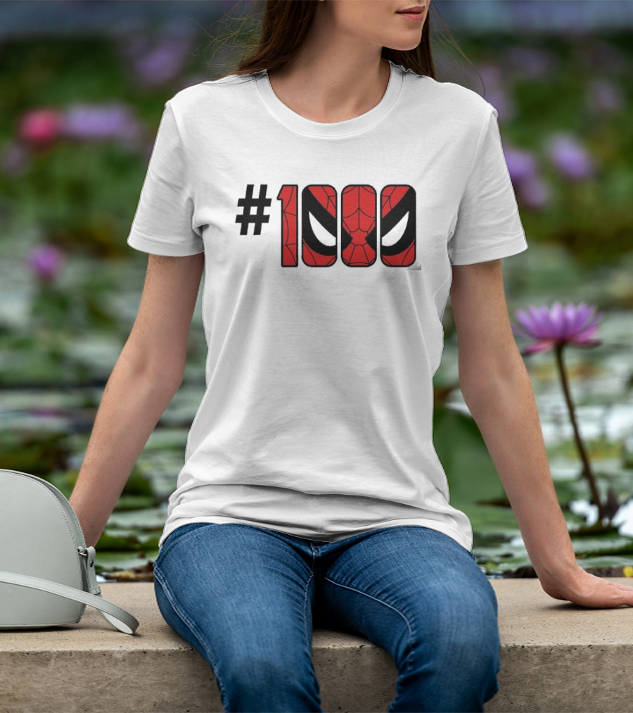 #1000 Spider Man Mask Red Web T-Shirt