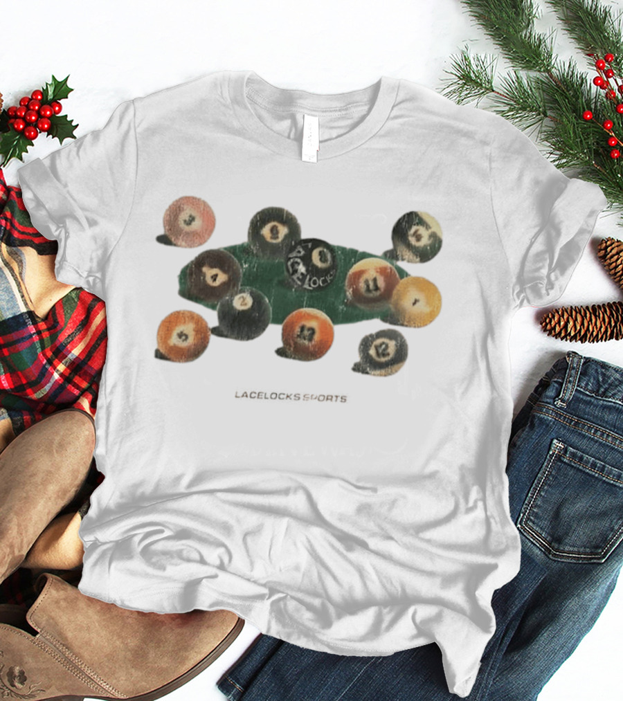 Lacelocks Sports Distressed Numbered Billiard Pool Balls T-Shirt